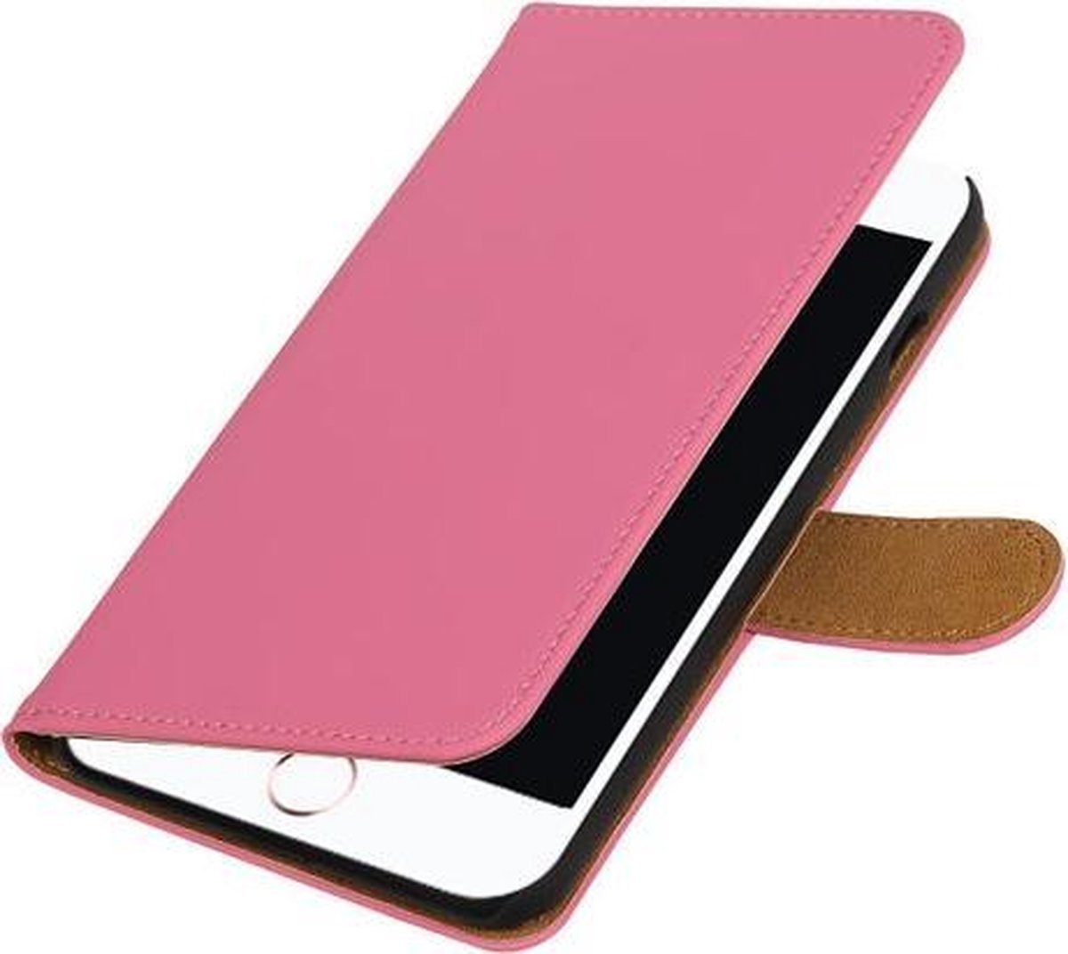 Roze Effen booktype wallet cover hoesje voor Apple iPhone 7 Plus / 8 Plus