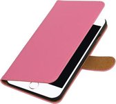Roze Effen booktype wallet cover hoesje voor Apple iPhone 7 Plus / 8 Plus