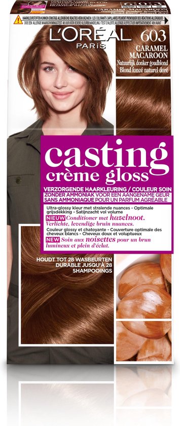 Baby Onmiddellijk Onhandig L'Oréal Paris Casting Creme Gloss 603 Caramel Macarron - Semi-Permanent  Haarkleuring | bol.com