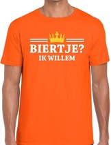 Oranje Biertje ik willem t-shirt heren - Oranje Koningsdag kleding 2XL