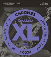 D'Addario ECG24 Flat Wound Chromes Snaren voor Elektrische Jazz Gitaar (11-50)