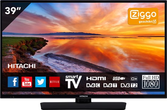 Hitachi 39HB4T62 39'' Full HD Smart TV Wi-Fi Zwart LED TV
