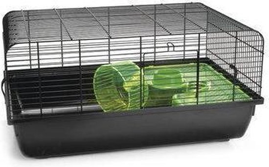 Hamsterkooi Jerry 3. Zwart, groen.