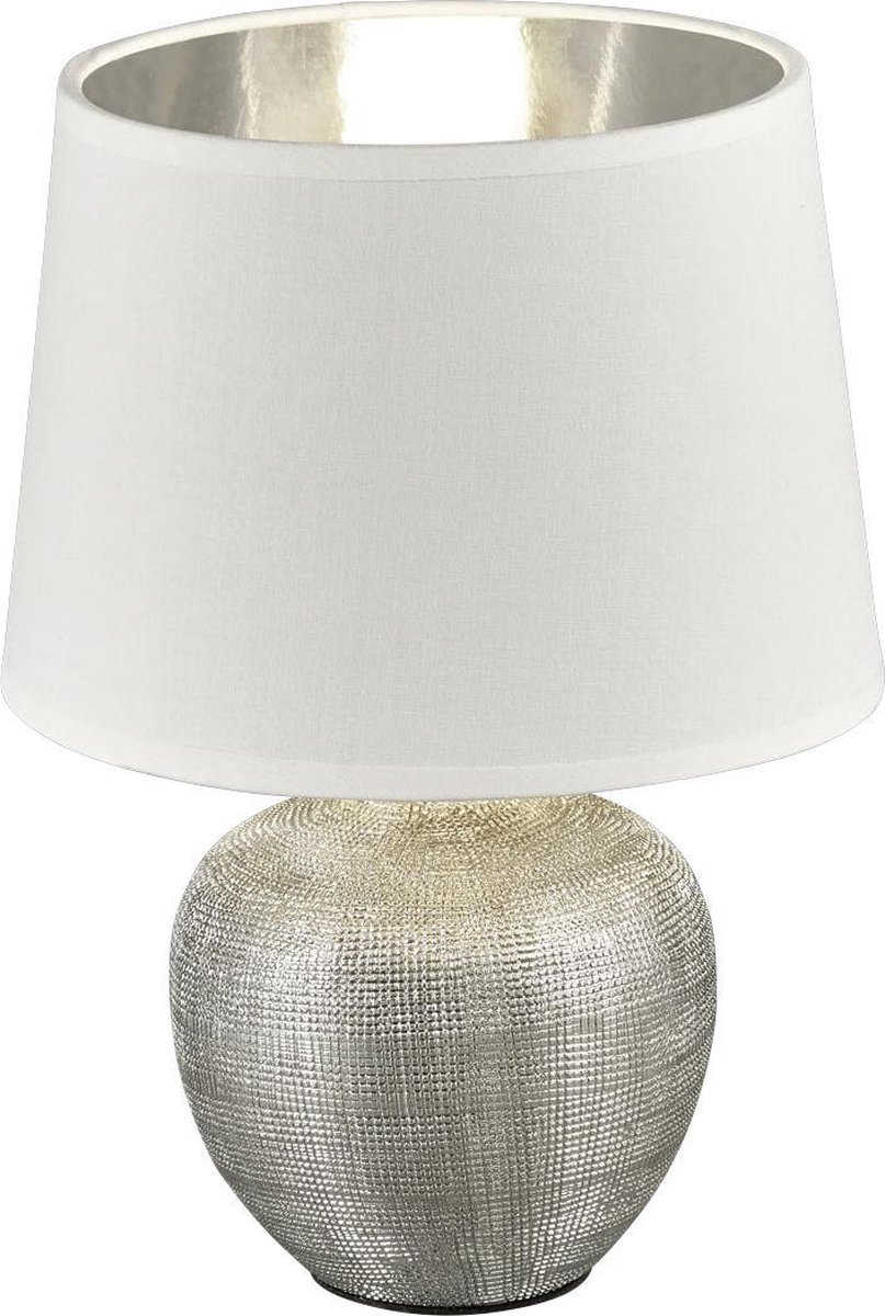 REALITY LUXOR - Tafellamp - Zilver - excl. 1x E14 28 W - Snoerschakelaar