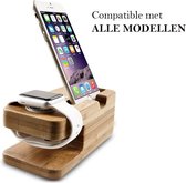 DrPhone WD1 - Watch Dock - Echt Bamboe Hout - 2 in 1 - Geschikt voor IOS