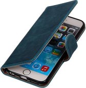 Blauw Pull-Up PU booktype wallet cover cover voor Apple iPhone 6 / 6s Plus
