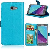Telefoonhoes Geschikt voor: Samsung galaxy J3 2017 portemonnee hoesje - Turquoise