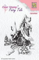 FTCS011 stempel Nellie Snellen - Clearstamp silhouette - Fairy serie - winter castle - winterkasteel - kasteel in sneeuw