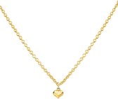 Glow ketting hart 7x8 mm - goud (14 kt) - 42 cm