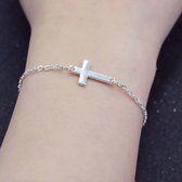 Armbandje met kruisje | Roestvrij Metaal | Zilver | Christelijk