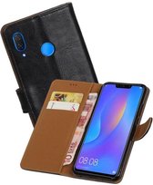 Zakelijke Book Case Telefoonhoesje Geschikt voor de Huawei P Smart Plus - Portemonnee Hoesje - Pasjeshouder Wallet Case - Zwart