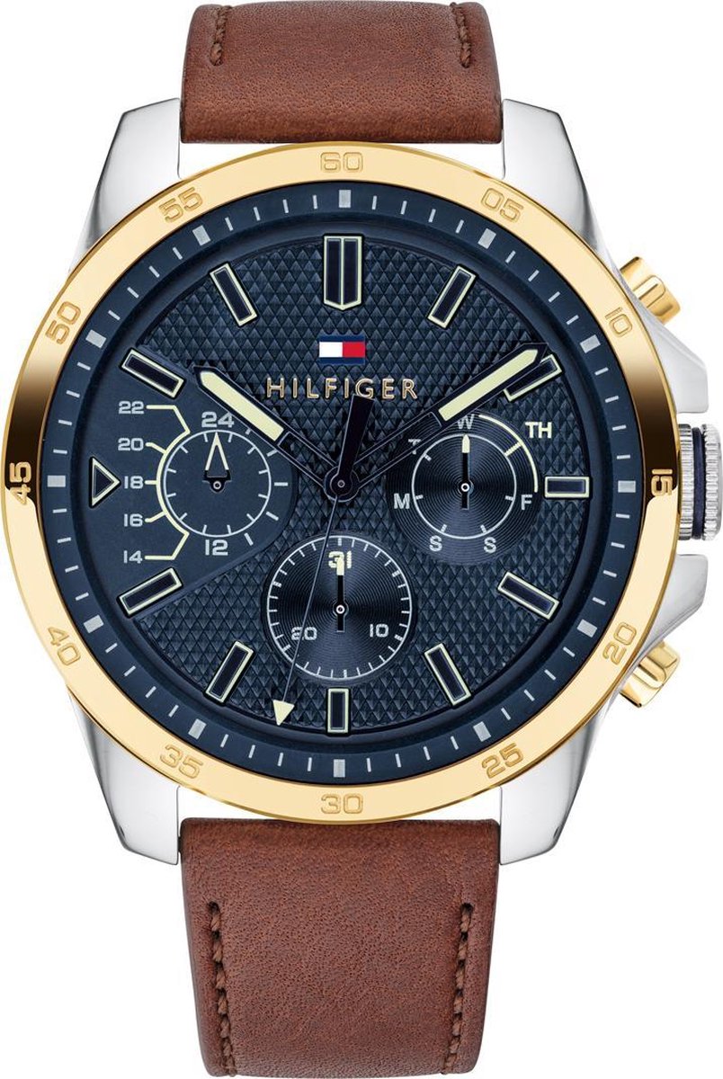 Tommy Hilfiger TH1791561 Horloge - Leer - Bruin - Ø 46 mm