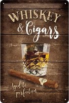 Whiskey & Cigars - Metalen Wandplaat