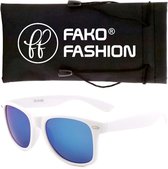 Fako Fashion® - Zonnebril - Wit - Spiegel Blauw