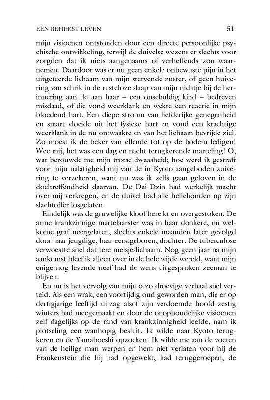 Bladzijde 51 van 'Een behekst leven' met tekst over visioenen.