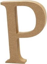 Letter, P, h: 8 cm, dikte 1,5 cm, MDF, 1stuk