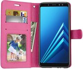 Portmeonnee hoesje met opbergvakjes voor Samsung Galaxy J4 (2018) Roze