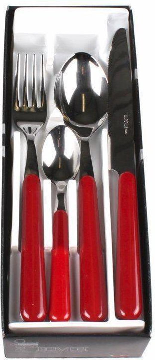 Kitchen Trend Brio Bestekset - 24-delig - Rood