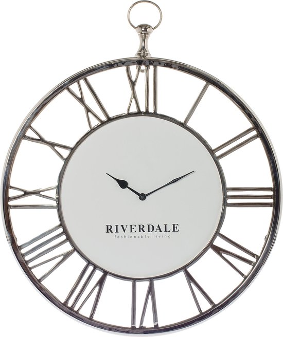 Riverdale - Luton - Wandklok - 50 cm - Zilver | bol.com