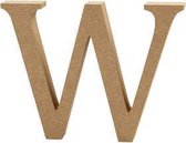 Letter, W, h: 8 cm, dikte 1,5 cm, MDF, 1stuk