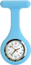 Fako® - Verpleegstershorloge - Zusterhorloge - Verpleegster Horloge - Siliconen RVS Lumi - Babyblauw