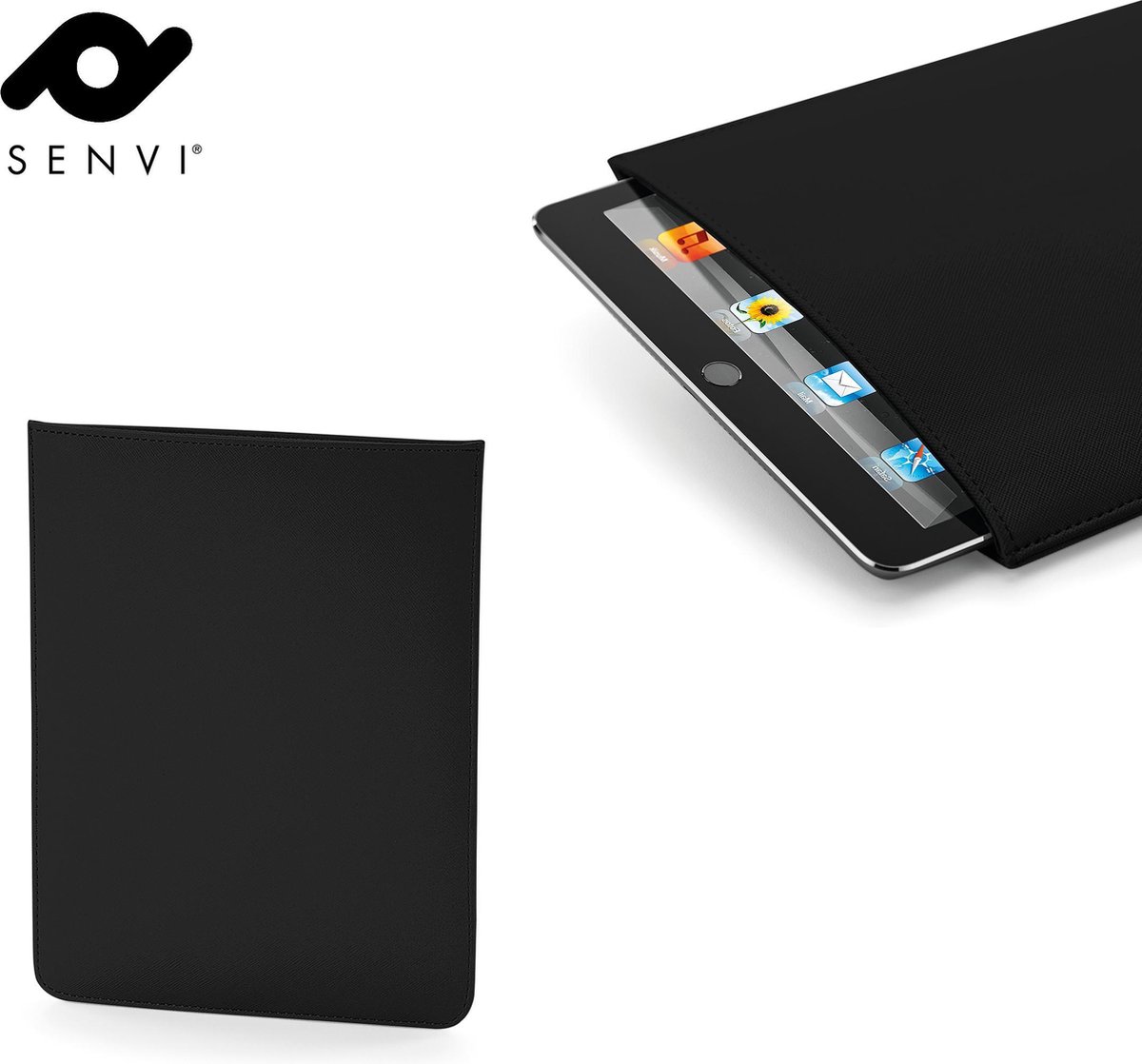 Senvi - iPad® Cover - Leather-look - Kleur Zwart