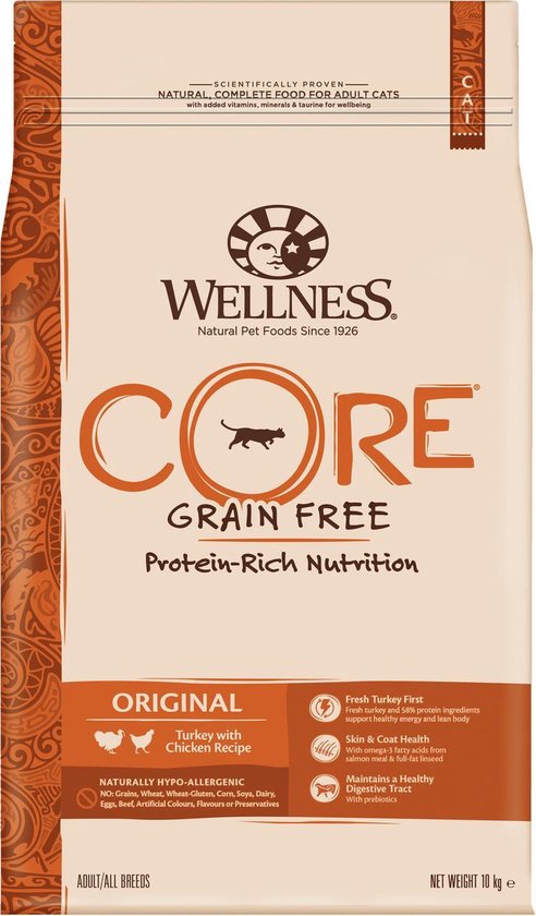 Wellness Core Grain Free Cat Original Kalkoen&Kip - Kattenvoer - 10 kg |  bol.com