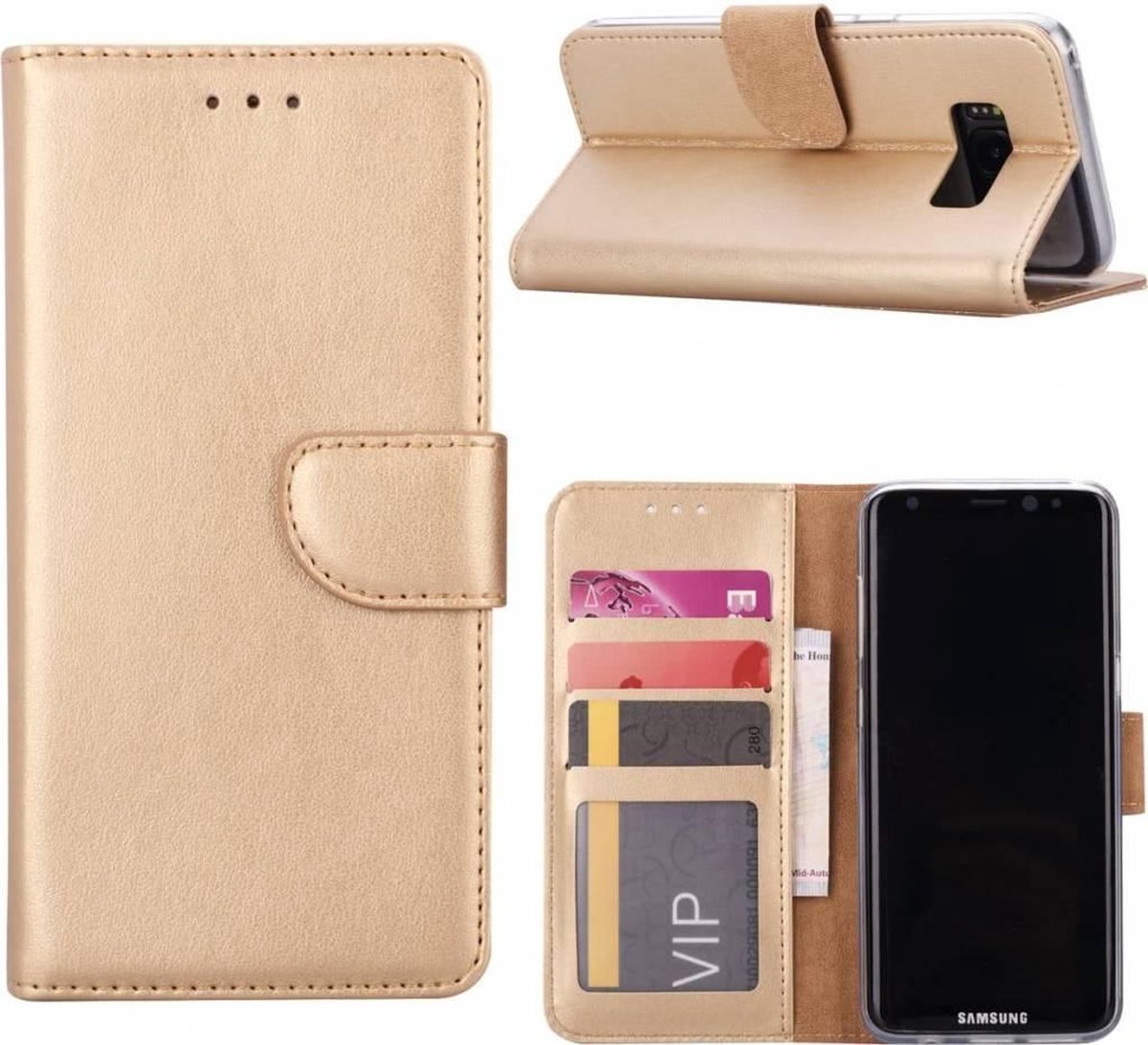 Telefoonhoes Geschikt voor: Samsung Galaxy S8 Plus portemonnee hoesje - Goud