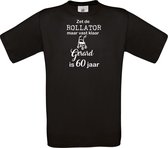 T-shirt - unisex - Zet de rollator maar vast klaar - met voornaam - 60 jaar - zwart - maat XXL