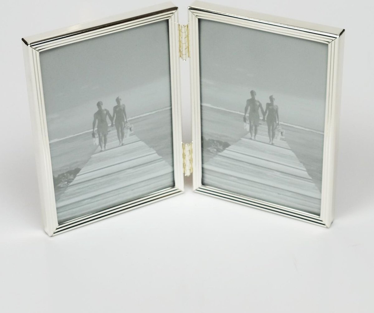 AL verzilverd twee luik voor 5x8 cm foto,s