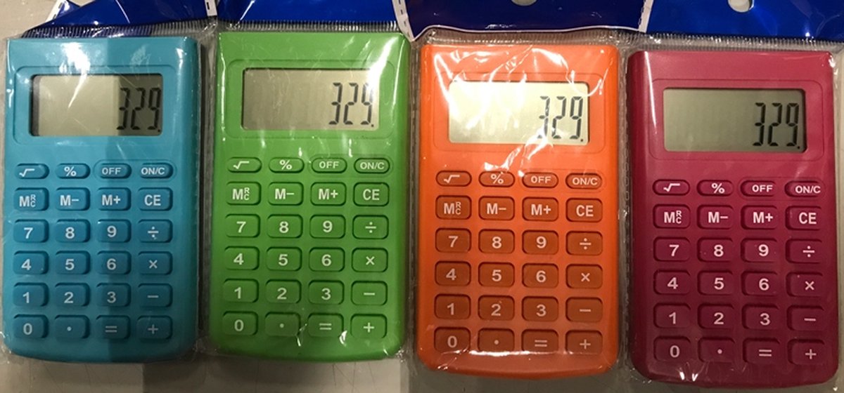 ARO houseware Calculator 8 digit 9x5,5cm assorti kleur (1 stuk) assorti