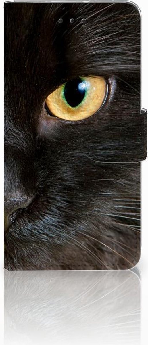 Motorola Moto G7 Play Telefoonhoesje met Pasjes Zwarte Kat