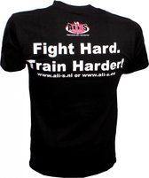 Ali’s Fightgear Sportshirt Train Harder! Heren Zwart Maat M