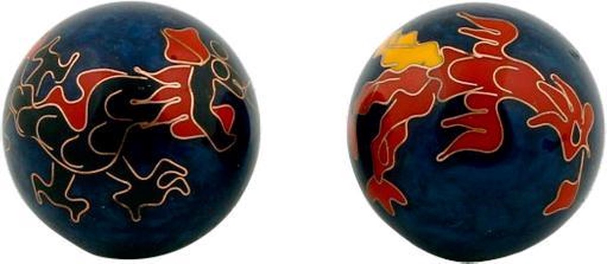 Goedkoopste Meridiaankogels Draak & Phoenix donkerblauw - 3.5 cm (2 stuks) - S