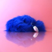 Kleine buttplug met lange staart - 75 cm - Blauw - Maat S - Anaal plug met blauwe staart - PinkPonyClubnl