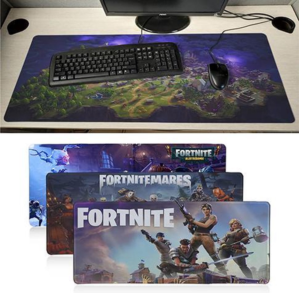 Fortnite Gaming Muismat Extended Gaming Mousepad XXL 90 x 30 CM 4 Caracters +... bol
