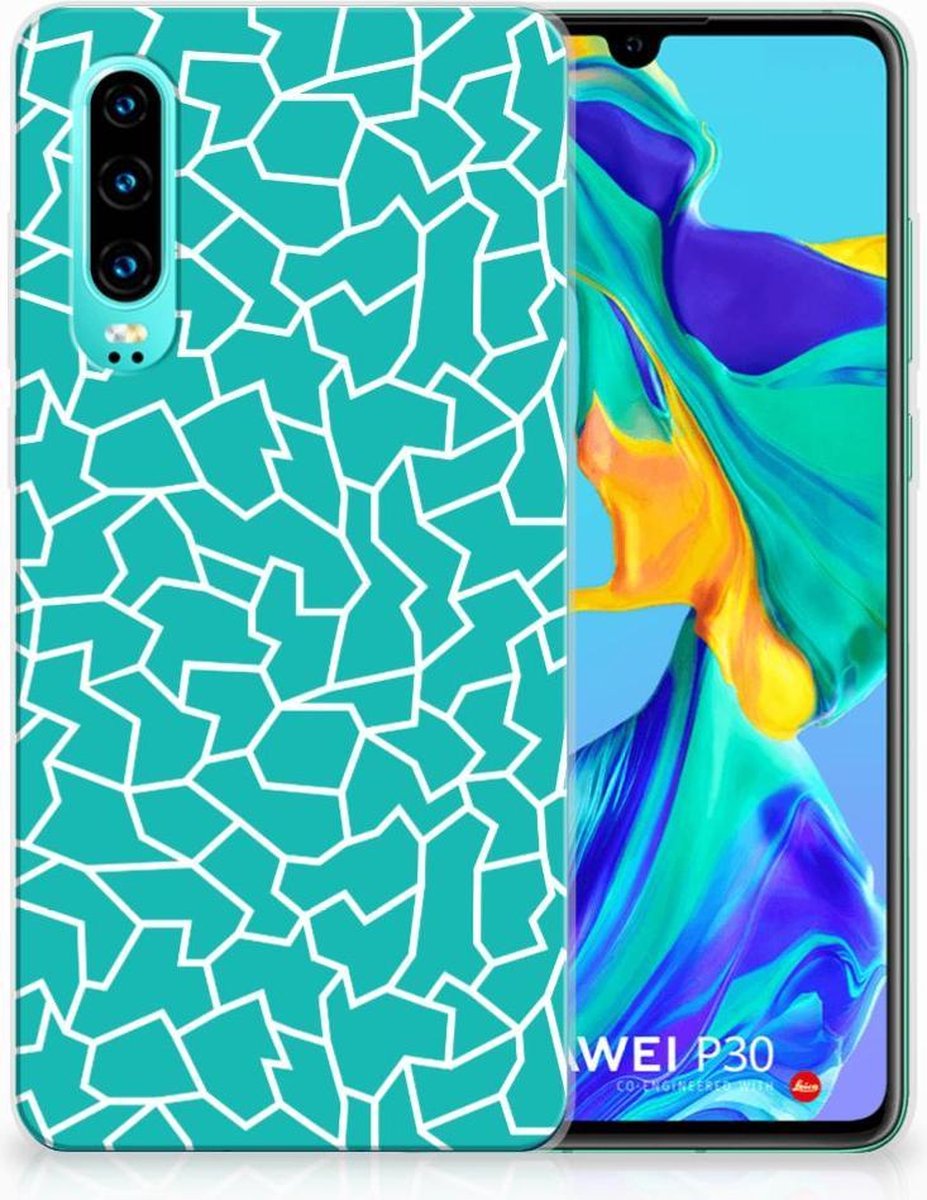 Huawei P30 Hoesje maken Cracks Blue