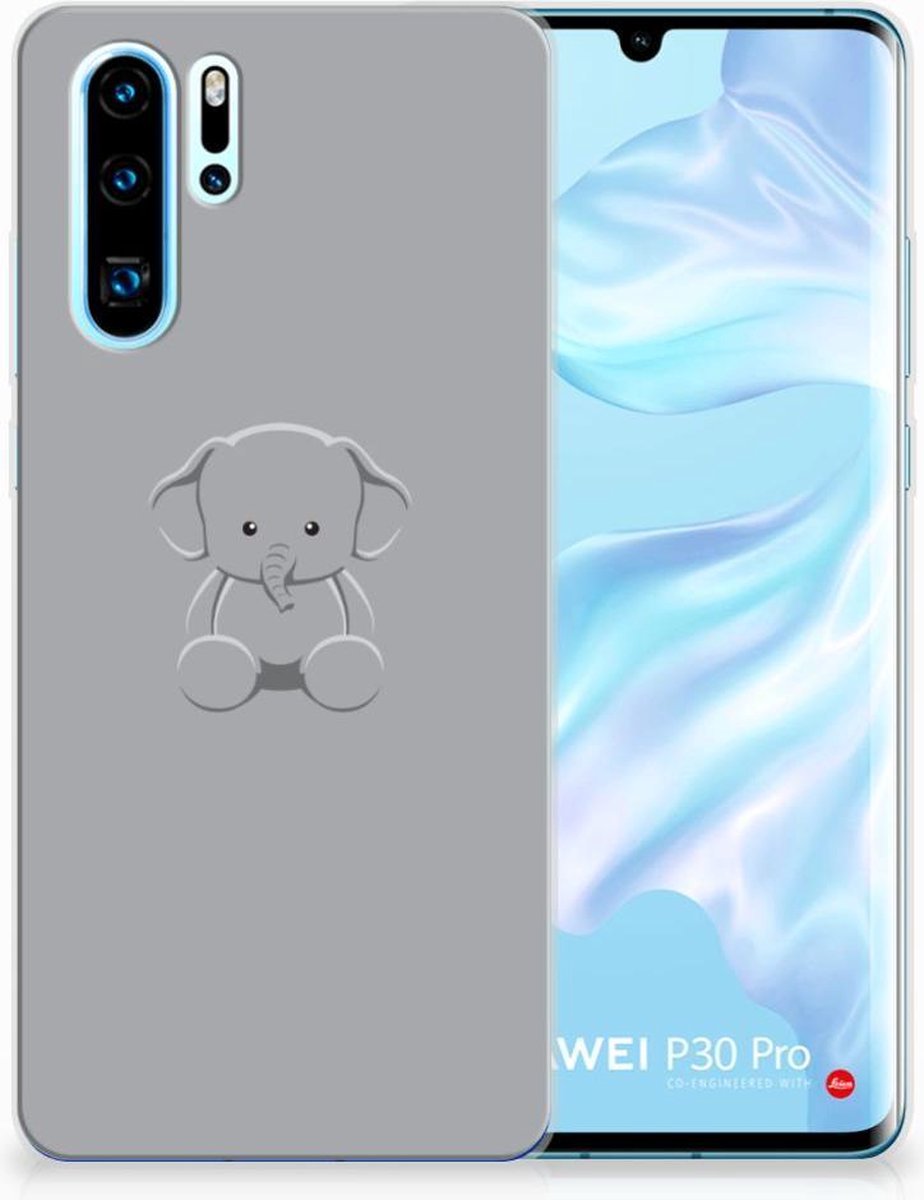 Huawei P30 Pro Telefoonhoesje met Naam Grijs Baby Olifant