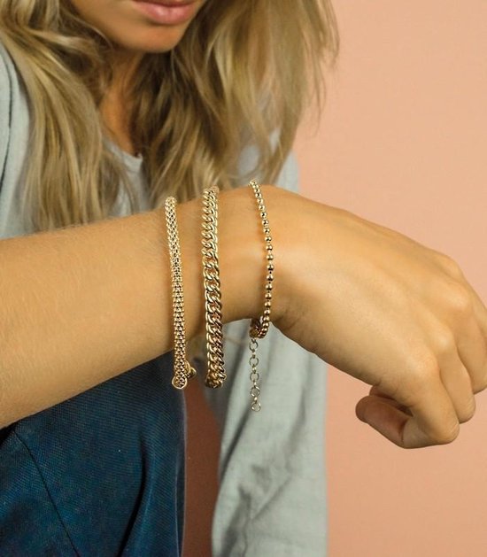 ZINZI zilveren bolletjes armband geel verguld 17,5-20,5cm ZIA1127G | bol.com