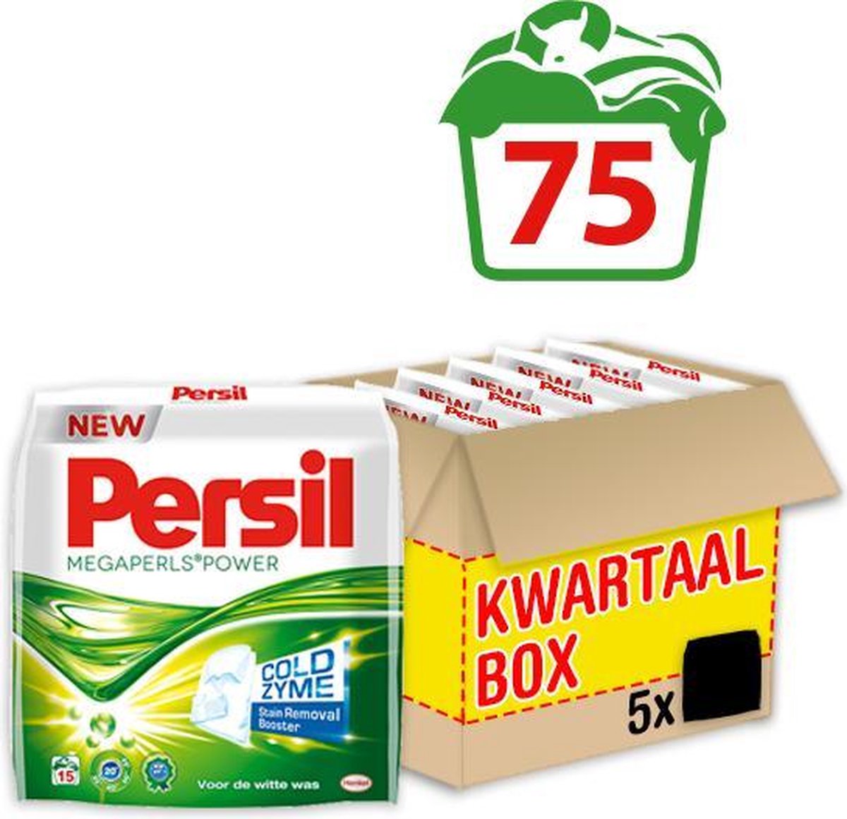 Persil Megaperls Power Waspoeder - Poeder Wasmiddel - Voordeelverpakking - 5 x 15 wasbeurten