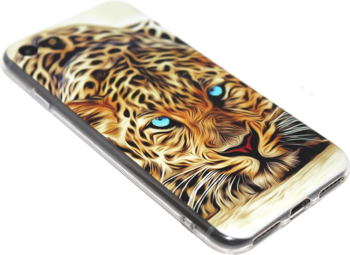 Tijger hoesje oranje siliconen Geschikt voor iPhone SE (2022/ 2020)/ 8/ 7