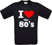 I love the 80's t-shirt maat S zwart