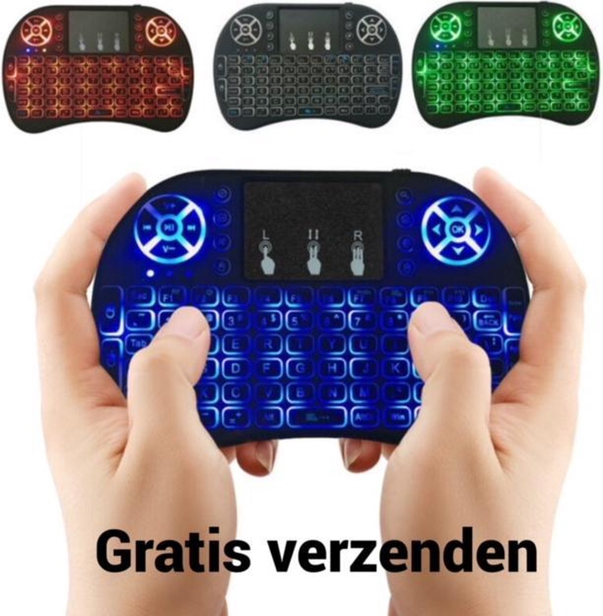 Saizi mini i8+ backlight wireless mediacenter toetsenbord met Multi Touch muis Zwart QWERTY voor o.a. Raspberry Pi, Console, Smart TV. Draadloos Saizi mini i8+ backlight wireless mediacenter toetsenbord met Multi Touch muis Zwart QWERTY voor o.a. Raspberry Pi, Console, Smart TV. Draadloos