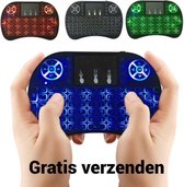 Saizi mini i8+ backlight wireless mediacenter toetsenbord met Multi-Touch muis - Zwart - QWERTY voor o.a. Raspberry Pi, Console, Smart TV. Draadloos keyboard