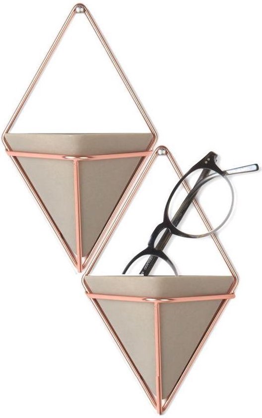 Vase mural Vase Umbra - Trigg petit - lot de 2 - béton - cuivre