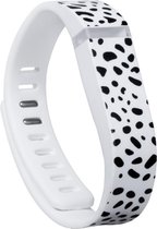 Dutch Line - TPU armband voor Fitbit Flex - Kleur - Zwart - Wit, Maat - L