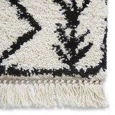 ThinkRugs Boho 7043 - Vloerkleed - 120x170 - Hoogpolig Tapijt - Wit met Zwart