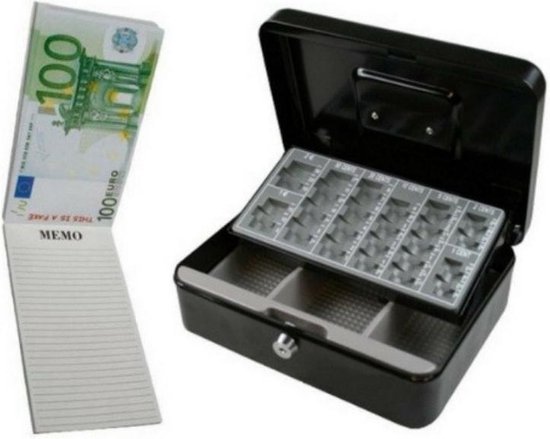 Geldkist + Notitieblok geld 3 stuks - Geld kluis - Geld opbergen - Met slot  -... | bol.com