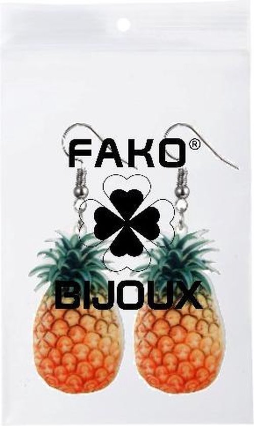 Fako Bijoux® - Oorbellen - Groente & Fruit - Ananas