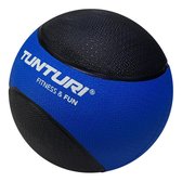 Tunturi Medicine Ball - Medicijnbal - Crossfit ball - 4 kg - Blauw/Zwart Rubber